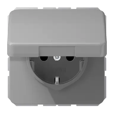 JUNG CD 1520 NBFKIKL GR wandcontactdoos randaarde Safety+ klapdeksel CD500 grijs