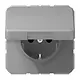 JUNG CD 1520 NBFKIKL GR wandcontactdoos randaarde Safety+ klapdeksel CD500 grijs