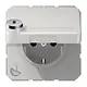 JUNG CD 1520 NNAKLSL LG wandcontactdoos randaarde Safety+ klapdeksel tekstvenster slot CD500 lichtgrijs