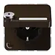 JUNG CD 1520 NNAKLSL BR wandcontactdoos randaarde Safety+ klapdeksel tekstvenster slot CD500 bruin
