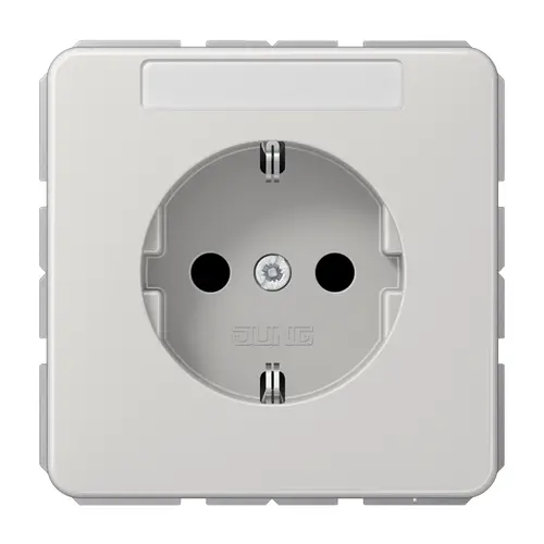 JUNG CD 1520 NKINA LG wandcontactdoos randaarde Safety+ met tekstvenster CD500 lichtgrijs