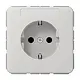 JUNG CD 1520 NKINA LG wandcontactdoos randaarde Safety+ met tekstvenster CD500 lichtgrijs