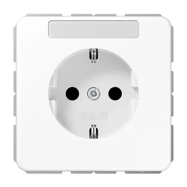 JUNG CD 1520 NKINA WW wandcontactdoos randaarde Safety+ met tekstvenster CD500 alpine wit
