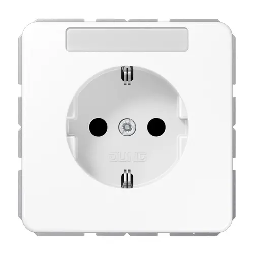 JUNG CD 1520 NKINA WW wandcontactdoos randaarde Safety+ met tekstvenster CD500 alpine wit