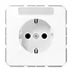 JUNG CD 1520 NKINA WW wandcontactdoos randaarde Safety+ met tekstvenster CD500 alpine wit