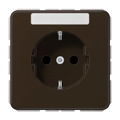 JUNG CD 1520 NKINA BR wandcontactdoos randaarde Safety+ met tekstvenster CD500 bruin