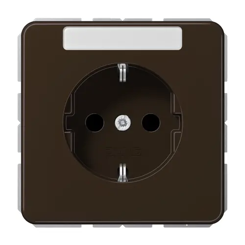 JUNG CD 1520 NKINA BR wandcontactdoos randaarde Safety+ met tekstvenster CD500 bruin