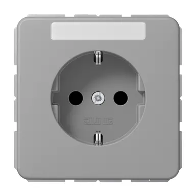JUNG CD 1520 NKINA GR wandcontactdoos randaarde Safety+ met tekstvenster CD500 grijs