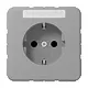 JUNG CD 1520 NKINA GR wandcontactdoos randaarde Safety+ met tekstvenster CD500 grijs