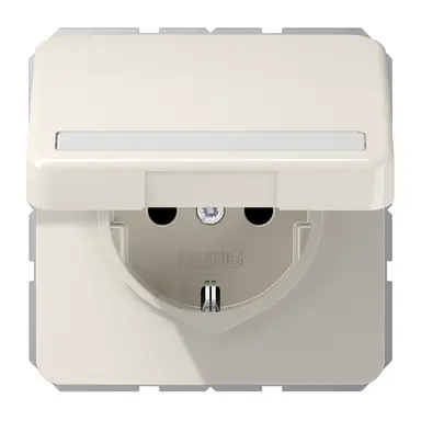 JUNG CD 1520 NBFNAKL wandcontactdoos randaarde Safety+ met tekstvenster en klapdeksel CD500 creme