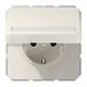 JUNG CD 1520 NBFNAKL wandcontactdoos randaarde Safety+ met tekstvenster en klapdeksel CD500 creme