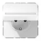 JUNG CD 1520 NBFNAKL WW wandcontactdoos randaarde Safety+ met tekstvenster en klapdeksel CD500 alpine wit