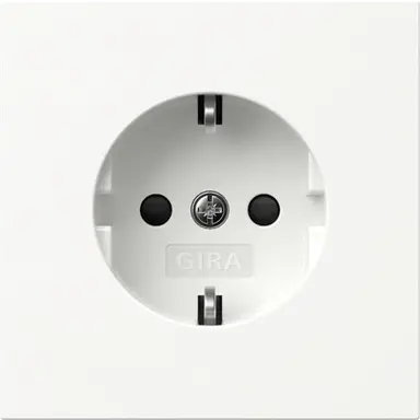 Gira 445370 wandcontactdoos randaarde met verhoogde aanraakbeveiliging F100 wit glans