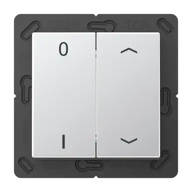 JUNG ENO A 595 P01 AL EnOcean draadloze wandzender 4-kanaals met 0-1 en pijlsymbolen A-range aluminium