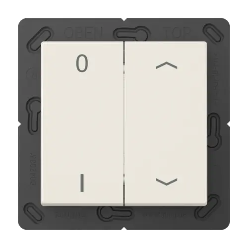 JUNG ENO A 595 P01 EnOcean draadloze wandzender 4-kanaals met 0-1 en pijlsymbolen A-range creme