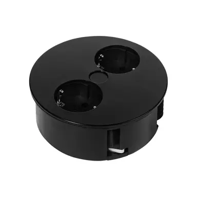 Bachmann 931.150 inbouwstopcontact Twist rond 115mm met 2x randaarde wcd en 2m snoer met RA-stekker zwart