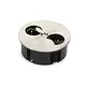 Bachmann 931.000 inbouwstopcontact Twist rond 115mm met 2x randaarde wcd en 2m snoer met RA-stekker RVS-look