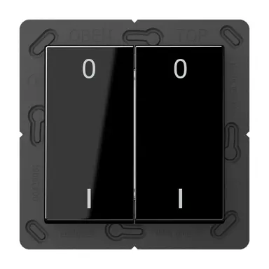 JUNG ENO A 595-01 SW EnOcean radiografische wandzender 4-kanaals met symbolen 0-1 A-range zwart glans
