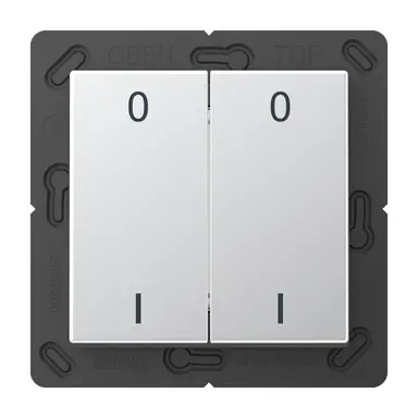 JUNG ENO A 595-01 AL EnOcean radiografische wandzender 4-kanaals met symbolen 0-1 A-range aluminium