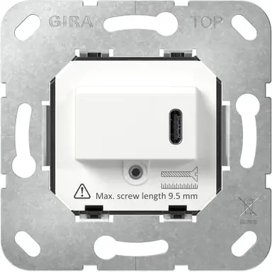 Gira 236200 USB-lader type C met snellaadfunctie Power Delivery 65 W wit