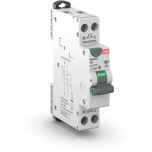 ABB DSN201E B6 A30 aardlekautomaat 1p+n b kar 6