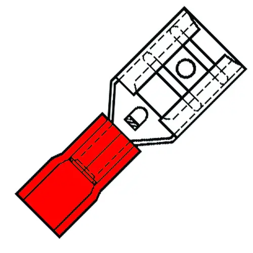 Klemko SP 1507 FL-100 100100 kabelschoen vlakst 6.3 ro 1.5mm 100st