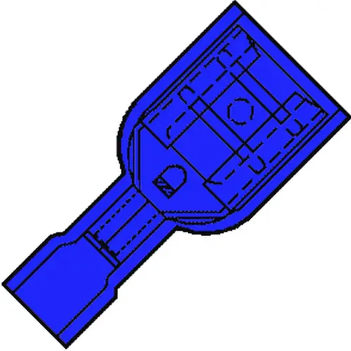 Klemko IS 2507 FL-100 101310 kabelschoen vlakst 6.3 bl2.5mm 100st