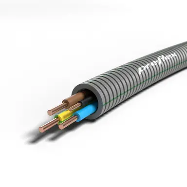 Preflex 1234000386 flexibele buis 16 mm voorbedraad 3 x 2.5 mm² + 1 x 1.5 mm² br/bl/gg/zw rol 100 meter