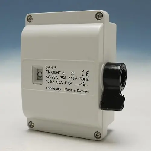 Norwesco SA425 werkschakelaar 4P 25A/415V M25 grijs IP54