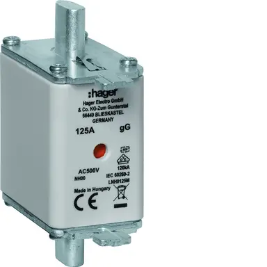 Hager NH00 KTF M125A 500V Smeltpatroon (mes) NH00 125A