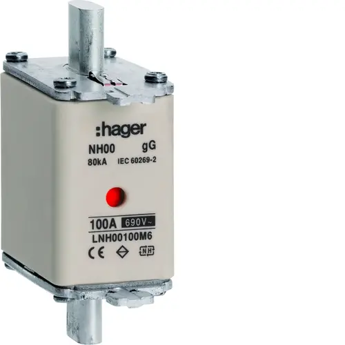 Hager NH00 GG M100A 690V Smeltpatroon (mes) NH00 100A