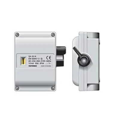 Norwesco SA325 werkschakelaar 3P 25A/415V M25 grijs IP54