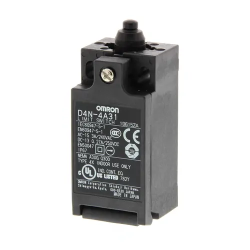Omron D4N1131 eindschakelaar plunjer recht 1NC/1NO 10A PG 13.5 schroef