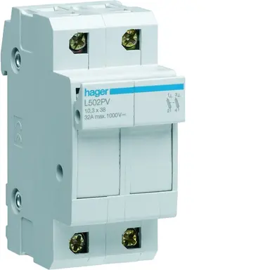 Hager L502PV zekeringhouder 2p1000v dc10x38