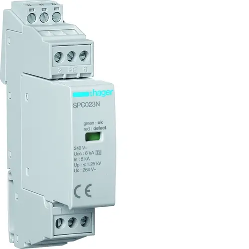 Hager SPC203N overspanningsbeveiliging t3 1p