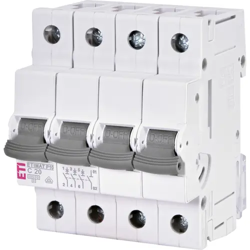 ETI 433022190 installatieautomaat 3p+N 20A C-karakteristiek 10kA