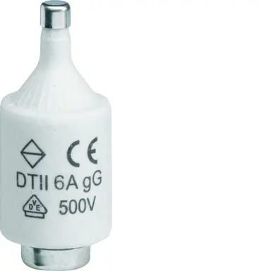 Hager DTII6A KK D-zekering DII 6A 500V traag set van 5