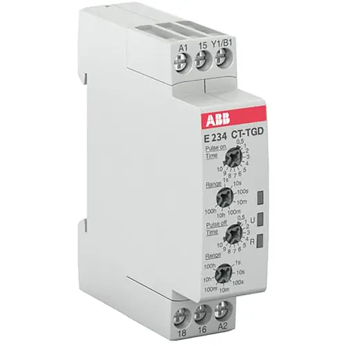 ABB CT-TGD, 24-240VAC, 24-48VDC tijdrelais pulserend 1w a1-a2=