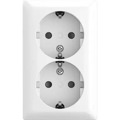 Busch-Jaeger 202 EAPBJ-524 wandcontactdoos met randaarde Safety+ 2-voudig opbouw Balance AP wit