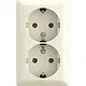 Busch-Jaeger 202 EAPBJ-522 wandcontactdoos met randaarde Safety+ 2-voudig opbouw Balance AP creme