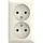 Busch-Jaeger 202 APBJ-522 wandcontactdoos zonder randaarde Safety+ 2-voudig opbouw Balance AP creme