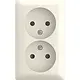 Busch-Jaeger 202 APBJ-522 wandcontactdoos zonder randaarde Safety+ 2-voudig opbouw Balance AP creme