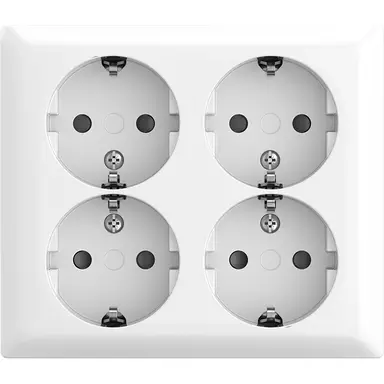 Busch-Jaeger 404 EAB-524 wandcontactdoos met randaarde Safety+ 2-voudig opbouw Balance AP wit