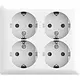 Busch-Jaeger 404 EAB-524 wandcontactdoos met randaarde Safety+ 2-voudig opbouw Balance AP wit