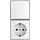 Busch-Jaeger 2601/6/20 EAPBJ-524 combinatie wisselschakelaar en wandcontactdoos randaarde Safety+ opbouw Balance AP wit