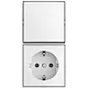 Busch-Jaeger 2601/6/20 EAPBJ-524 combinatie wisselschakelaar en wandcontactdoos randaarde Safety+ opbouw Balance AP wit