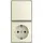 Busch-Jaeger 2601/6/20 EAPBJ-522 combinatie wisselschakelaar en wandcontactdoos randaarde Safety+ opbouw Balance AP creme