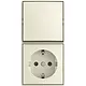 Busch-Jaeger 2601/6/20 EAPBJ-522 combinatie wisselschakelaar en wandcontactdoos randaarde Safety+ opbouw Balance AP creme