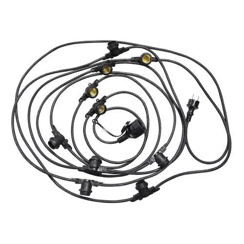 Bailey 141954 prikkabelset 5 meter met 10 x E27 fittingen IP44 zwart