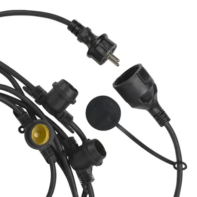 Bailey 142611 prikkabelset 50 meter met 50 x E27 fittingen IP44 zwart